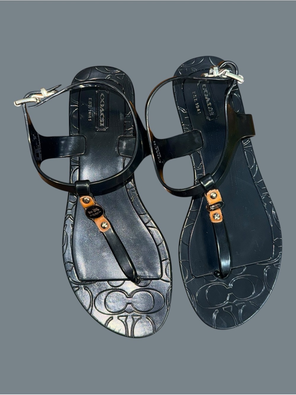 Coach Black Jelly Sandals - Picture 8 of 14